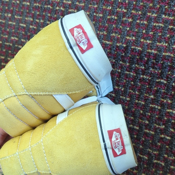 Vans Sk8 Hi Suede Gold and Black High-Top Sneakers - Picture 3 of 5